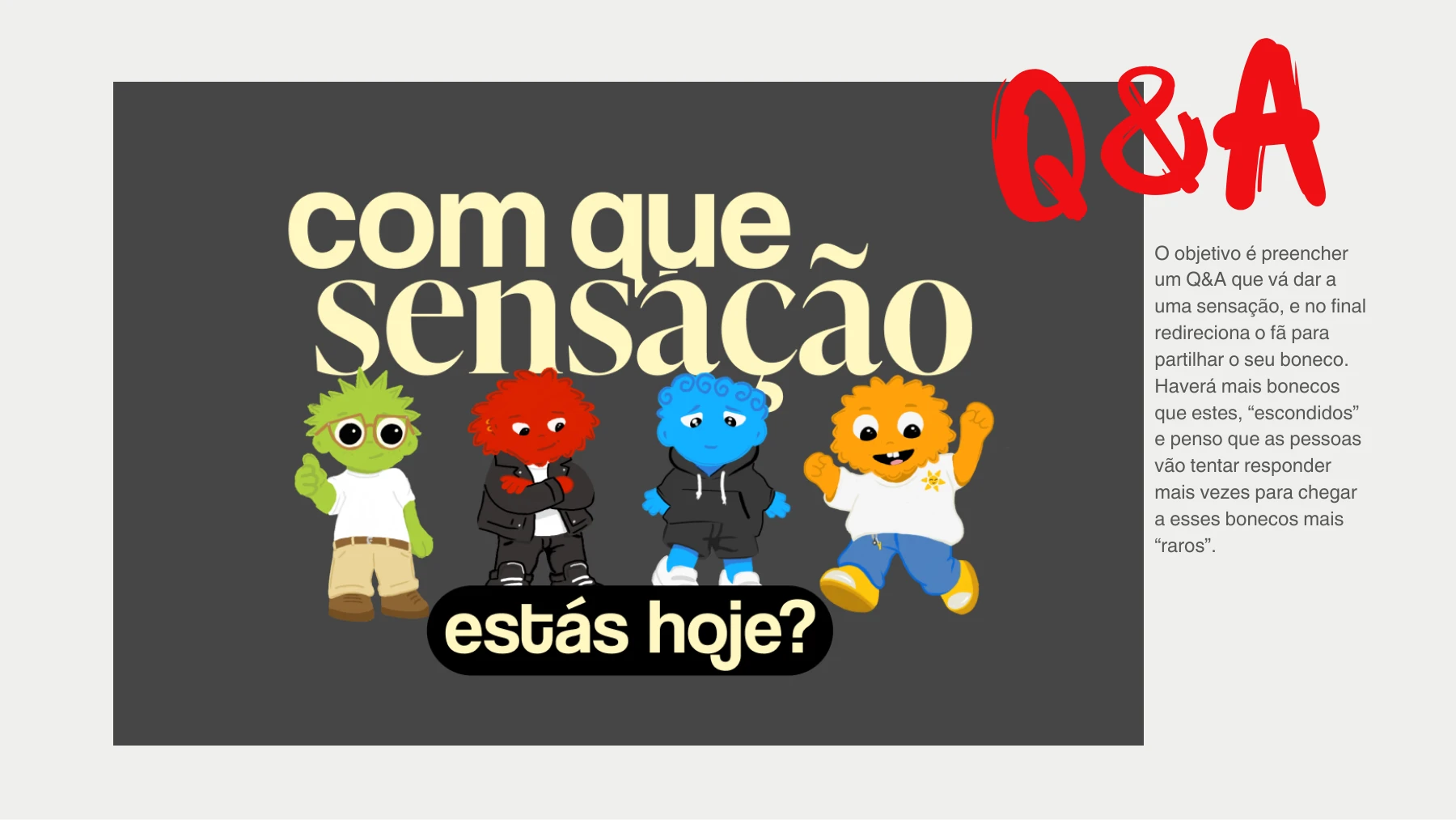 Proposta de questionário de sensações